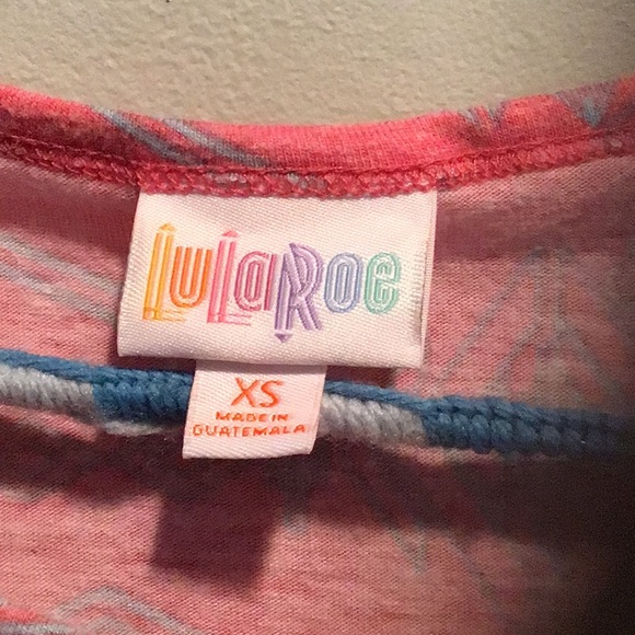 LuLaRoe Pink/Gray Short Sleeve Tunic XS Geometric Designs - Picture 2 of 3